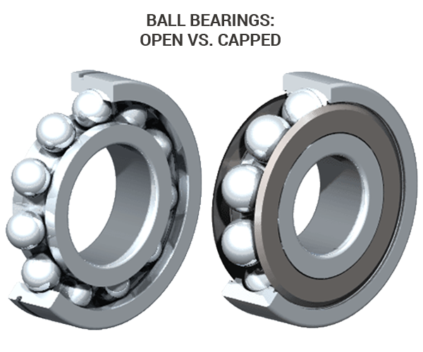 Ball bearings open vs. capped