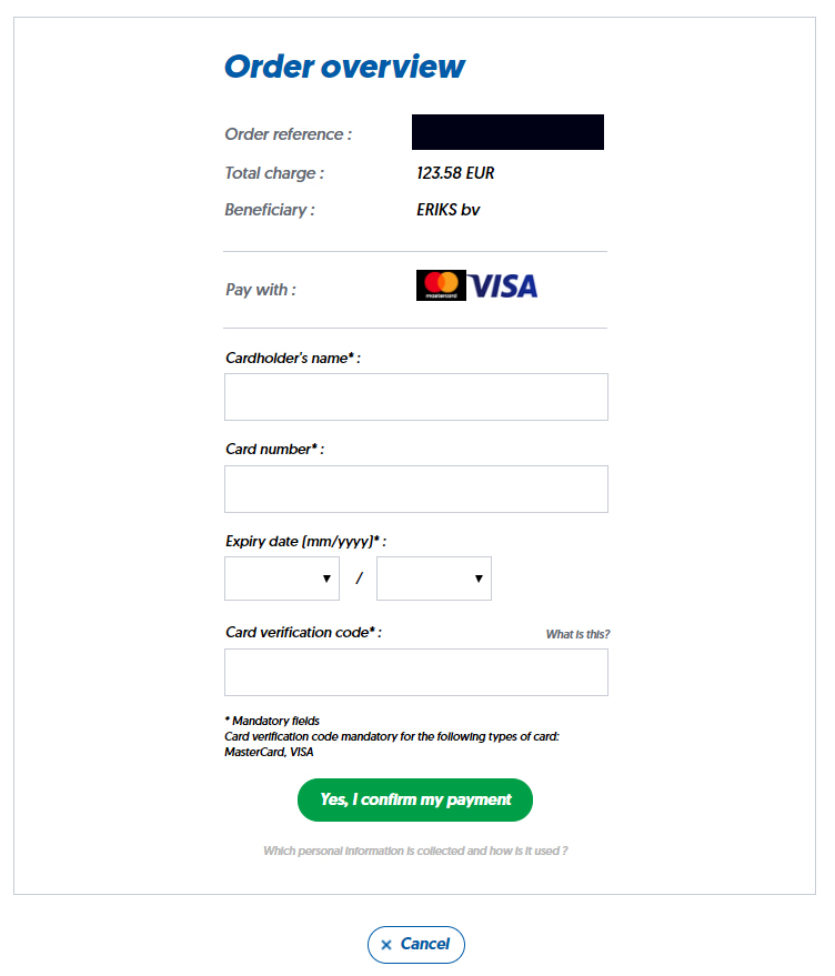 Onbekwaamheid Ambacht Gevoelig voor Betalen met creditcard | ERIKS shop NL